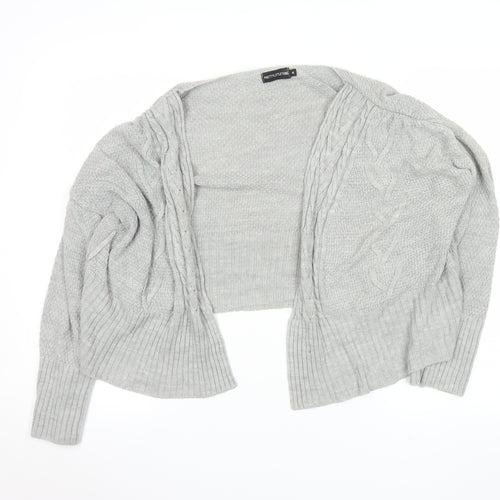 PrettyLittleThing Women’s Grey Knit Open Cardigan Size M