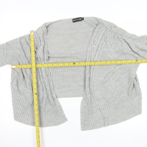 PrettyLittleThing Women’s Grey Knit Open Cardigan Size M
