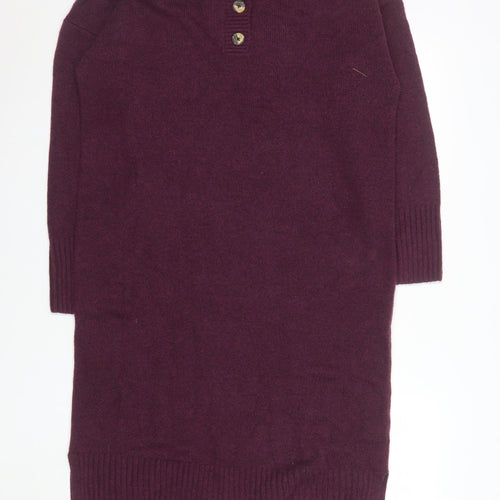 Nutmeg Women’s Purple Jumper Dress Size 12-14 High Neck Knit