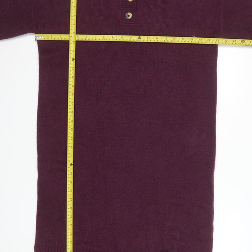 Nutmeg Women’s Purple Jumper Dress Size 12-14 High Neck Knit