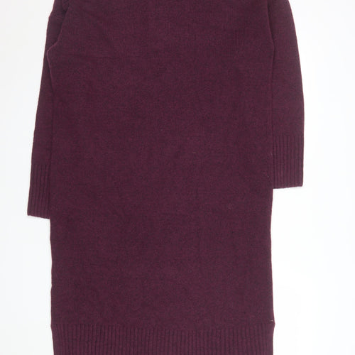 Nutmeg Women’s Purple Jumper Dress Size 12-14 High Neck Knit