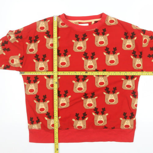 Next Womens Red Reindeer Christmas Pyjama Set Size 12