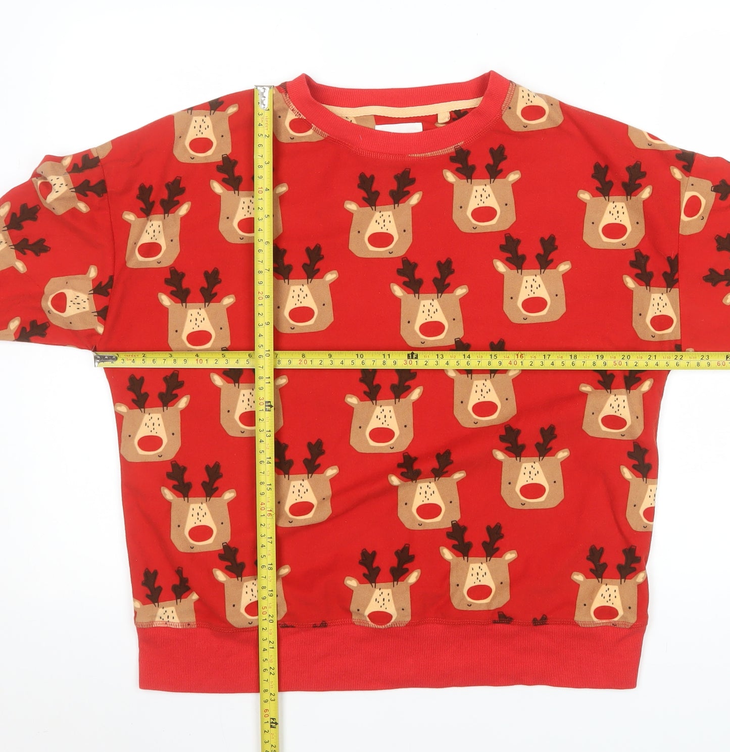 Next Womens Red Reindeer Christmas Pyjama Set Size 12