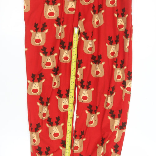 Next Womens Red Reindeer Christmas Pyjama Set Size 12