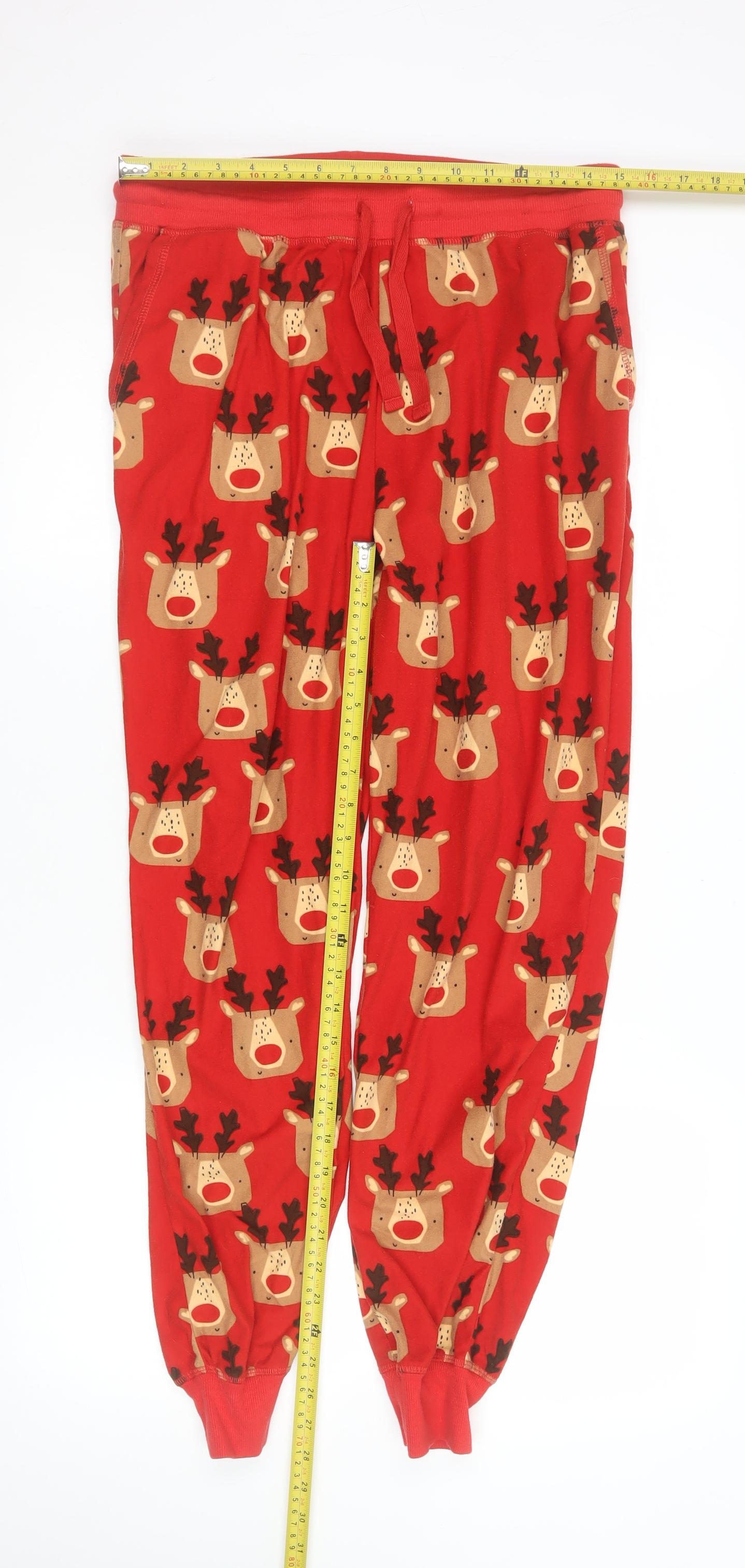 Next Womens Red Reindeer Christmas Pyjama Set Size 12