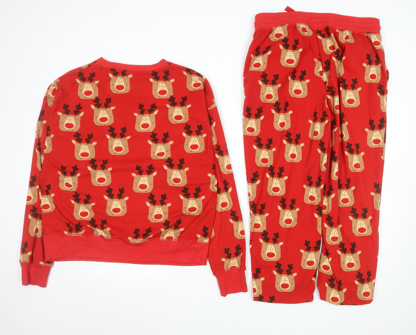 Next Womens Red Reindeer Christmas Pyjama Set Size 12