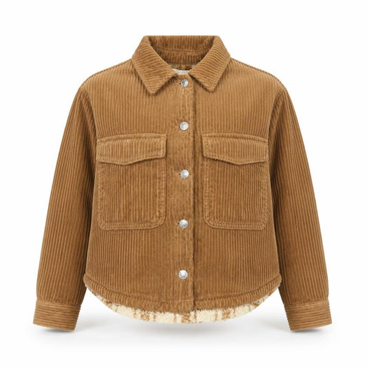 ZARA Girls Brown Corduroy Sherpa Lined Shirt Jacket 9-10 Years