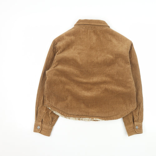 ZARA Girls Brown Corduroy Sherpa Lined Shirt Jacket 9-10 Years