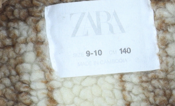 ZARA Girls Brown Corduroy Sherpa Lined Shirt Jacket 9-10 Years