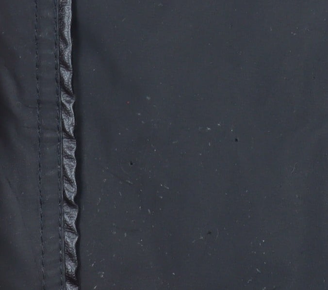 Fluid Womens Black Faux Fur Hooded Parka Coat Size 12