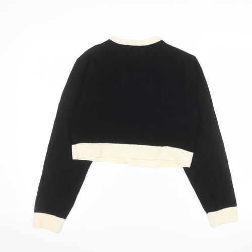 Wild Flower Womens Black Cream Knit Cardigan UK S Classic Style