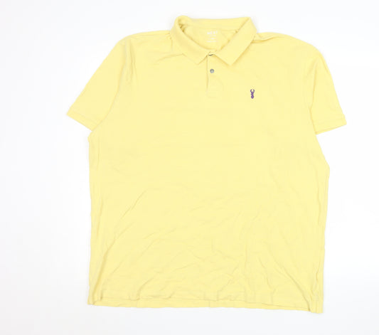 NEXT Men’s Yellow 2XL Cotton Stretch Polo Shirt