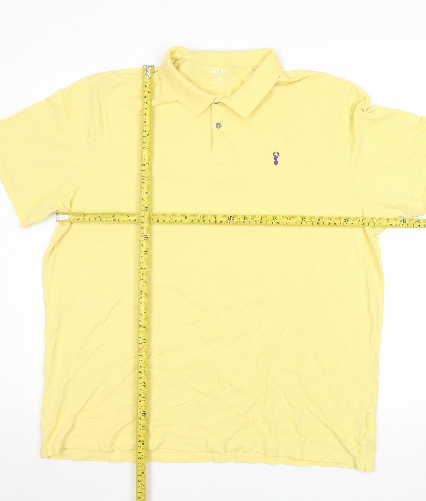 NEXT Men’s Yellow 2XL Cotton Stretch Polo Shirt