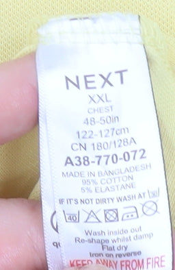 NEXT Men’s Yellow 2XL Cotton Stretch Polo Shirt