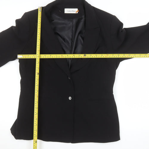 Calvin Klein Womens Black Size 10 Single-Breasted Blazer Jacket