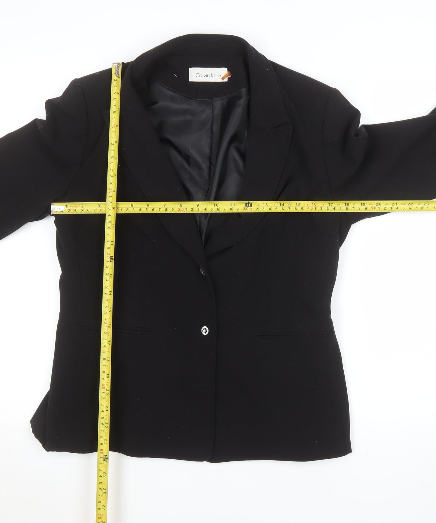 Calvin Klein Womens Black Size 10 Single-Breasted Blazer Jacket