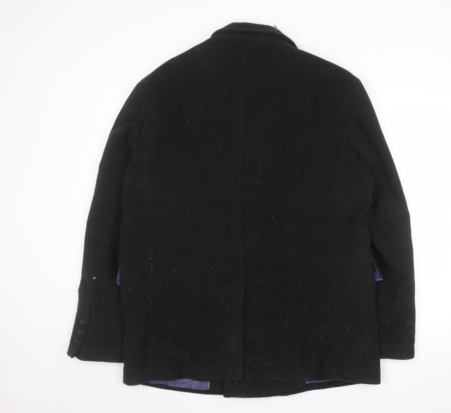 Thomas Nash Men's Black Wool Pea Coat L Classic Winter Jacket