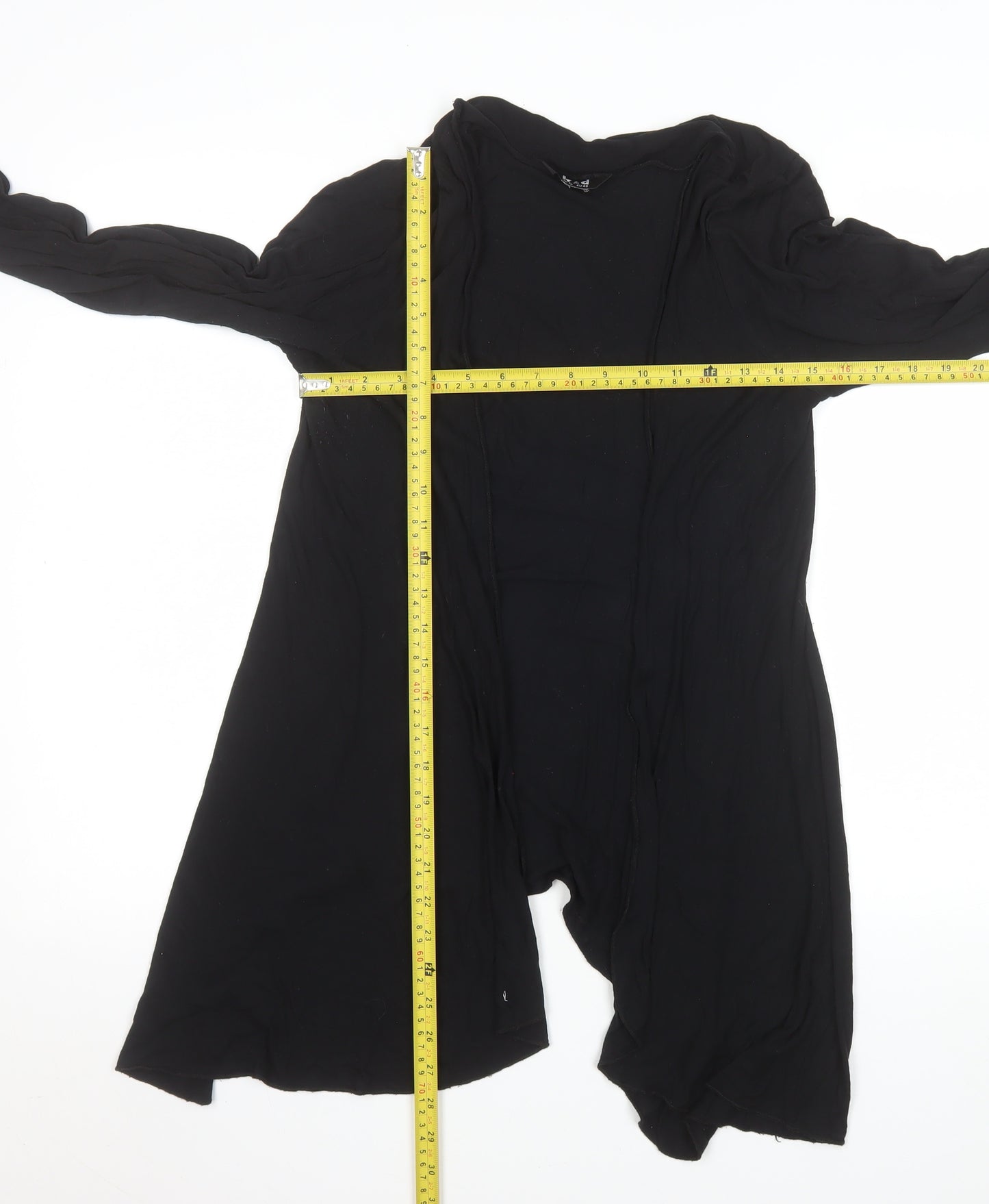 k & d Women's Black Long Sleeve Open Coatigan UK 12