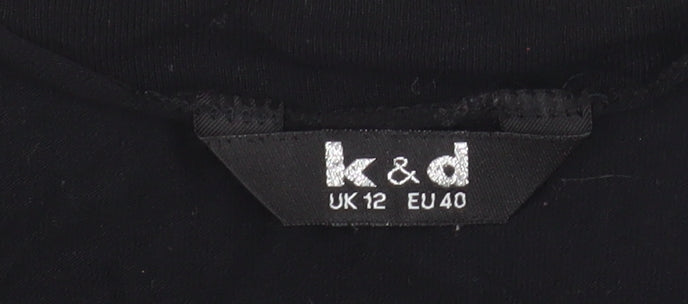 k & d Women's Black Long Sleeve Open Coatigan UK 12