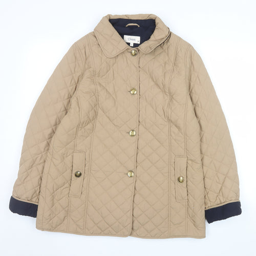 Marks and Spencer Women Beige Quilted Mid-Length Jacket Size 16