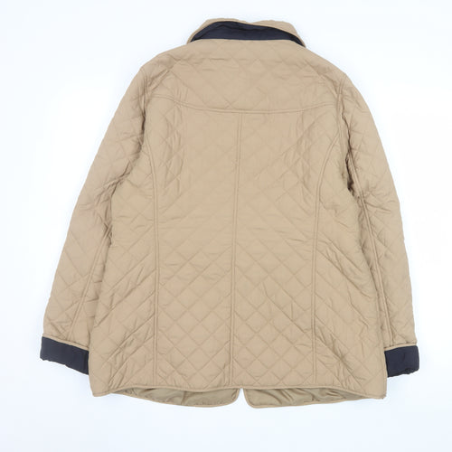 Marks and Spencer Women Beige Quilted Mid-Length Jacket Size 16