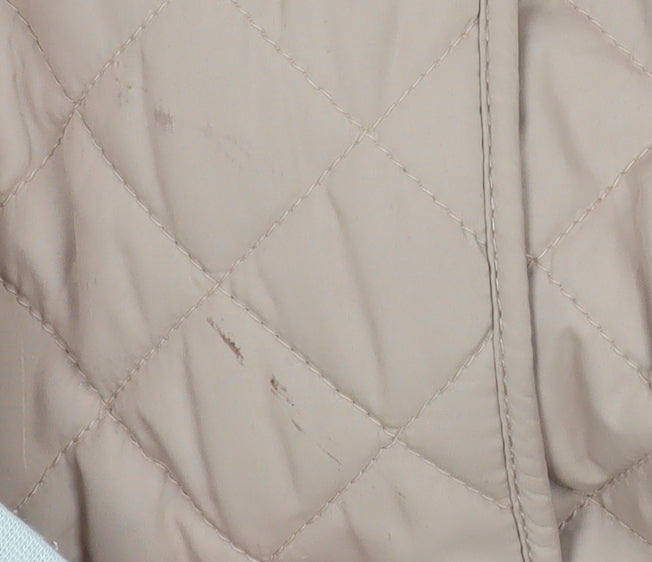Marks and Spencer Women Beige Quilted Mid-Length Jacket Size 16