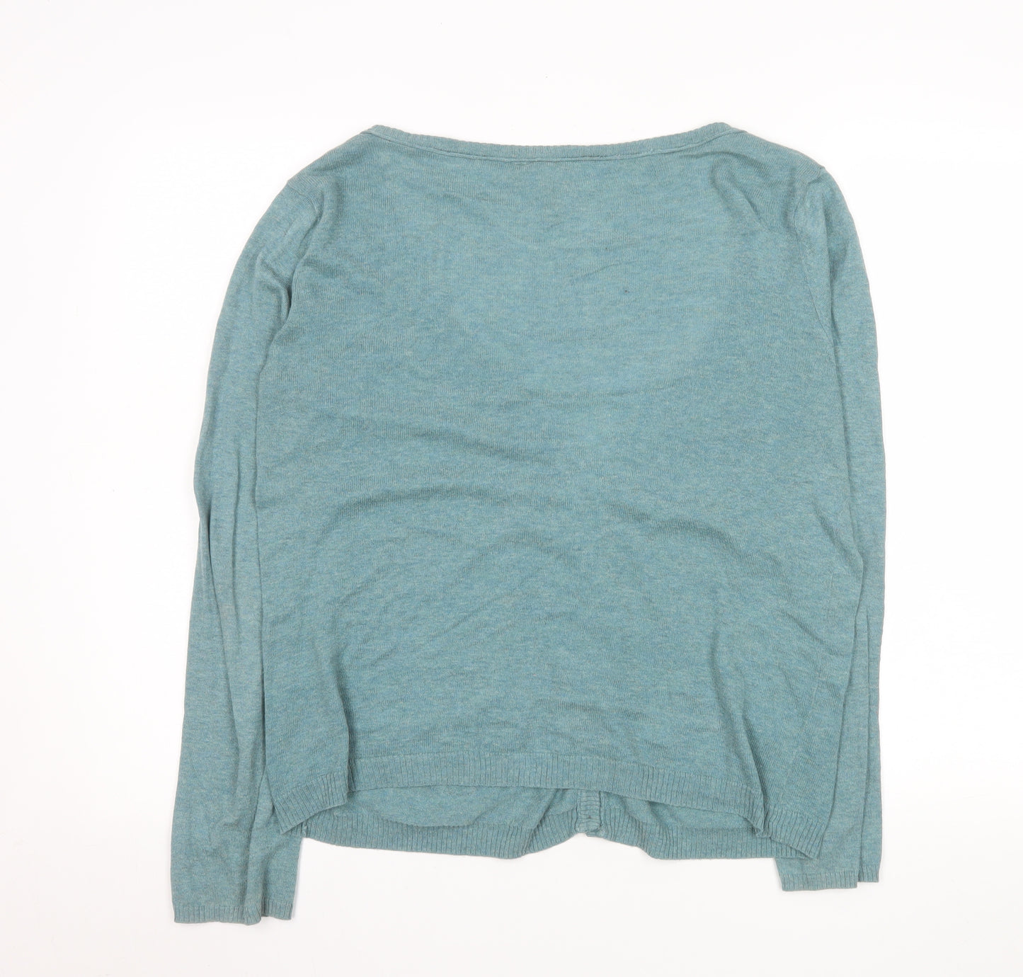 White Stuff Women's Green Cotton V-Neck Cardigan Size 16