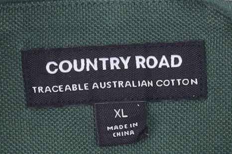 Country Road Men's Green Short Sleeve Polo Shirt XL Cotton