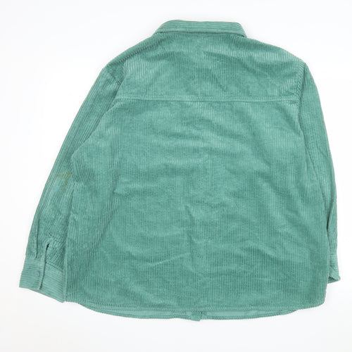 H&M Divided Women’s Green Corduroy Button-Up Jacket Size 14