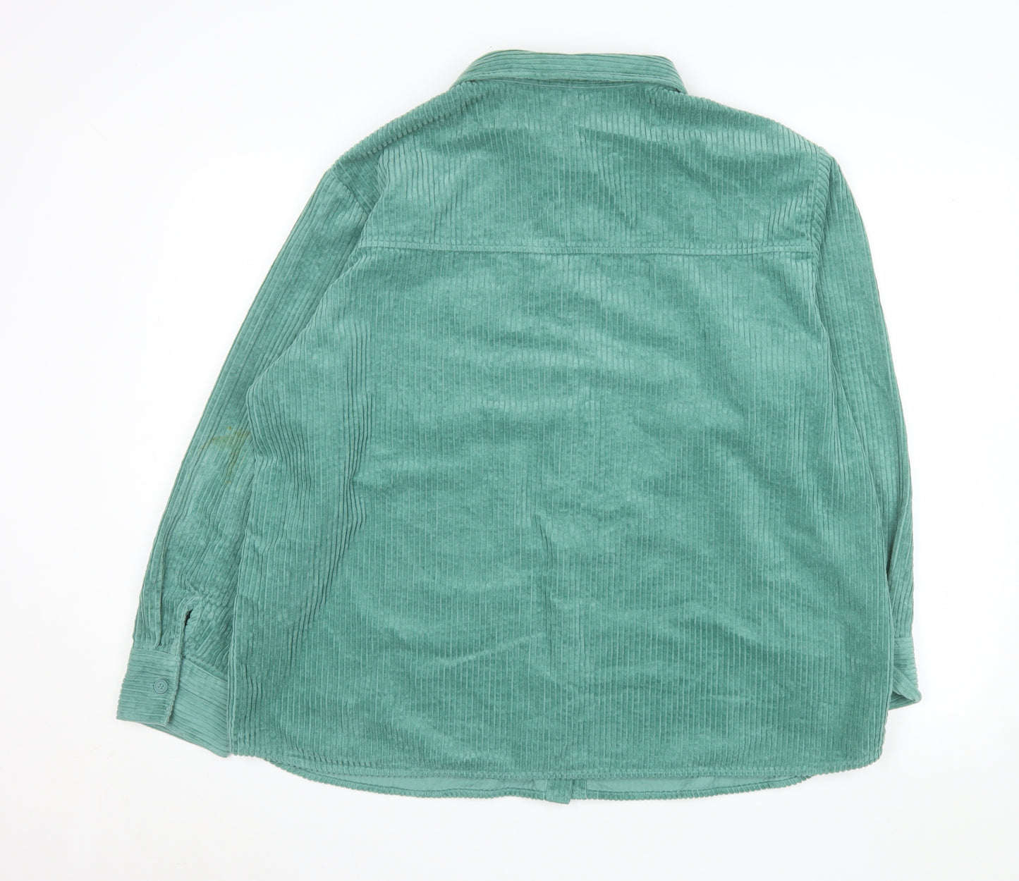 H&M Divided Women’s Green Corduroy Button-Up Jacket Size 14