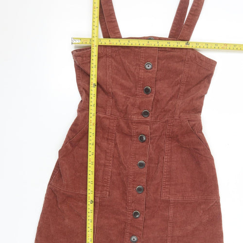 Denim Co. Women Brown Corduroy Pinafore Dress Size 10