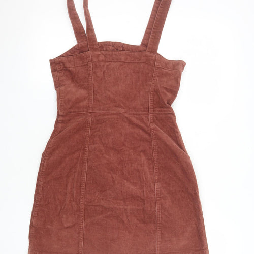Denim Co. Women Brown Corduroy Pinafore Dress Size 10