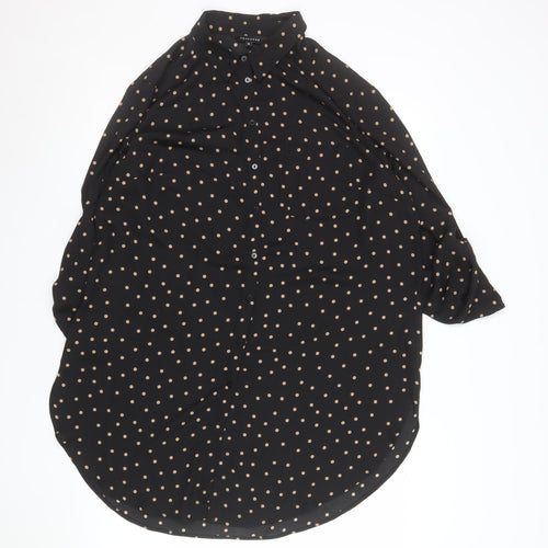Peacocks Women's Black Polka Dot Button-Up Blouse Size 18