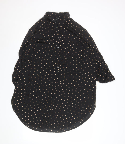 Peacocks Women's Black Polka Dot Button-Up Blouse Size 18