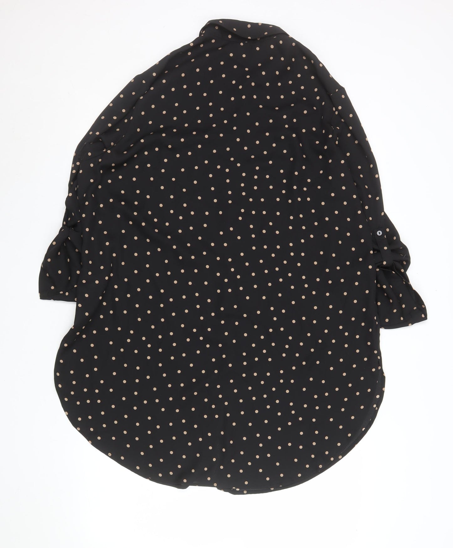 Peacocks Women's Black Polka Dot Button-Up Blouse Size 18