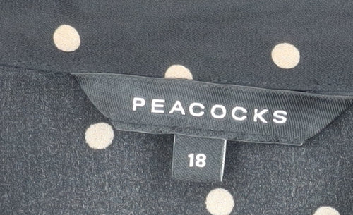 Peacocks Women's Black Polka Dot Button-Up Blouse Size 18