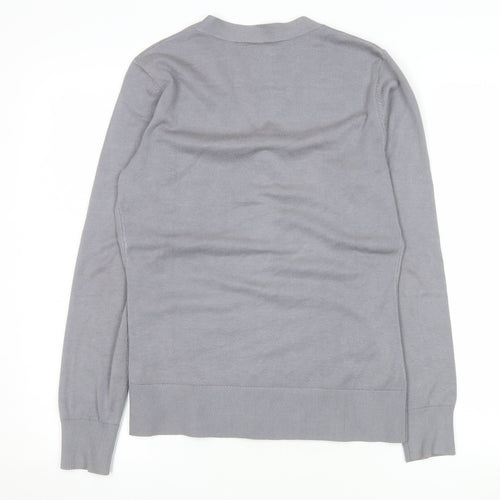Haomeili Womens Grey V-Neck Button Cardigan Size S
