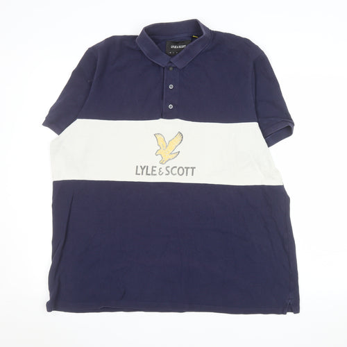Lyle & Scott Men's Navy Blue Short Sleeve Cotton Polo XXL