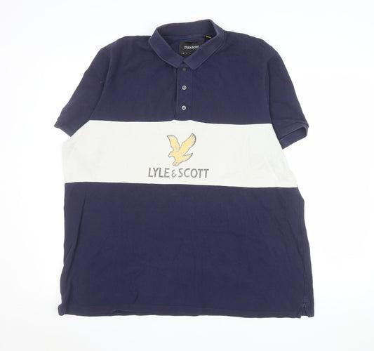 Lyle & Scott Men's Navy Blue Short Sleeve Cotton Polo XXL