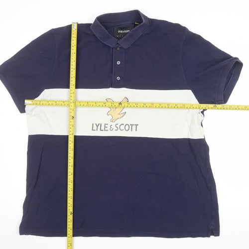 Lyle & Scott Men's Navy Blue Short Sleeve Cotton Polo XXL