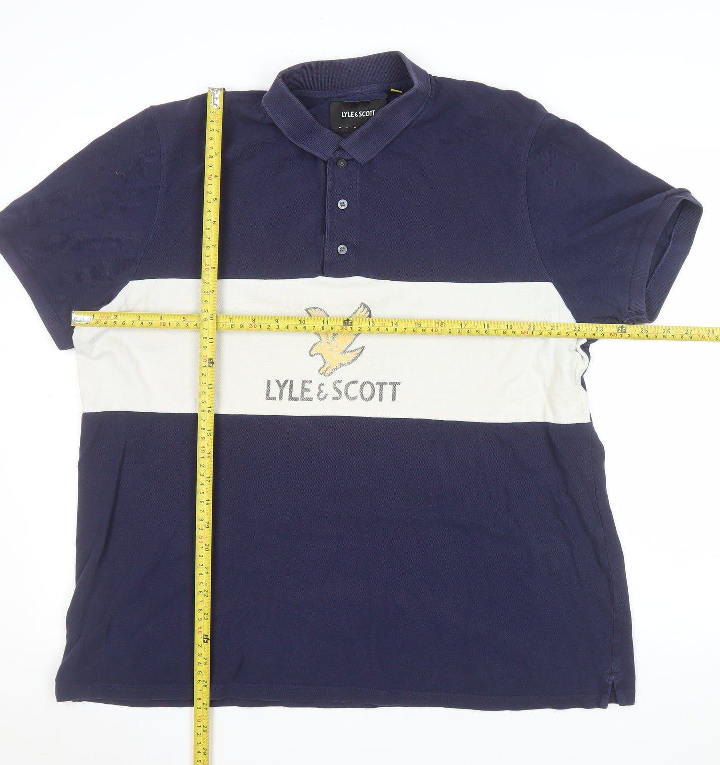 Lyle & Scott Men's Navy Blue Short Sleeve Cotton Polo XXL