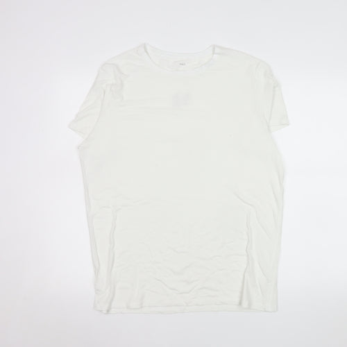 Marks and Spencer Men Ivory XL Thermal Short Sleeve Crew Neck T-Shirt