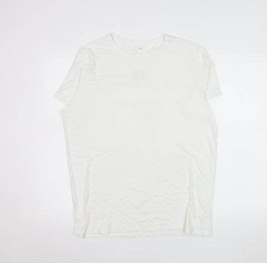 Marks and Spencer Men Ivory XL Thermal Short Sleeve Crew Neck T-Shirt