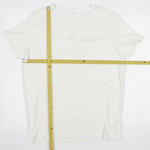 Marks and Spencer Men Ivory XL Thermal Short Sleeve Crew Neck T-Shirt