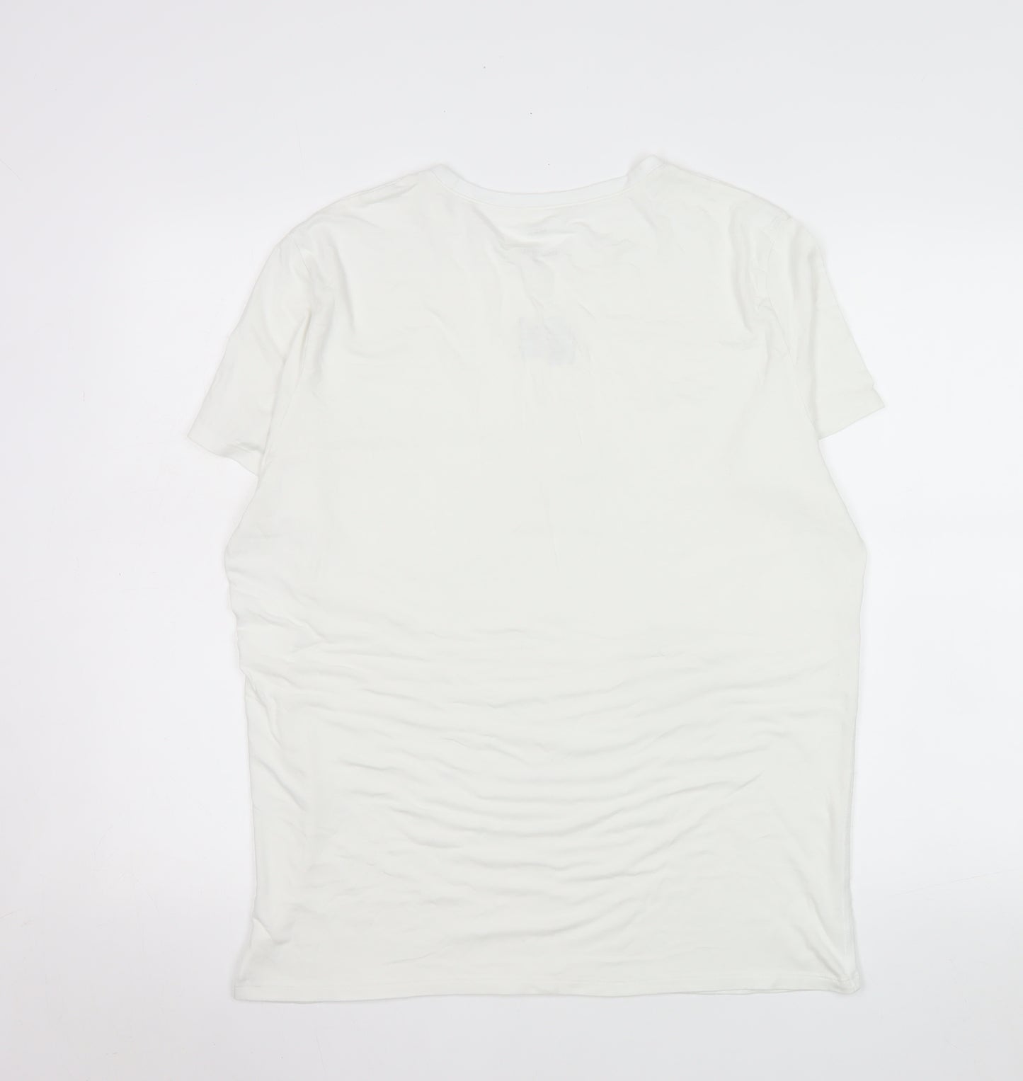 Marks and Spencer Men Ivory XL Thermal Short Sleeve Crew Neck T-Shirt