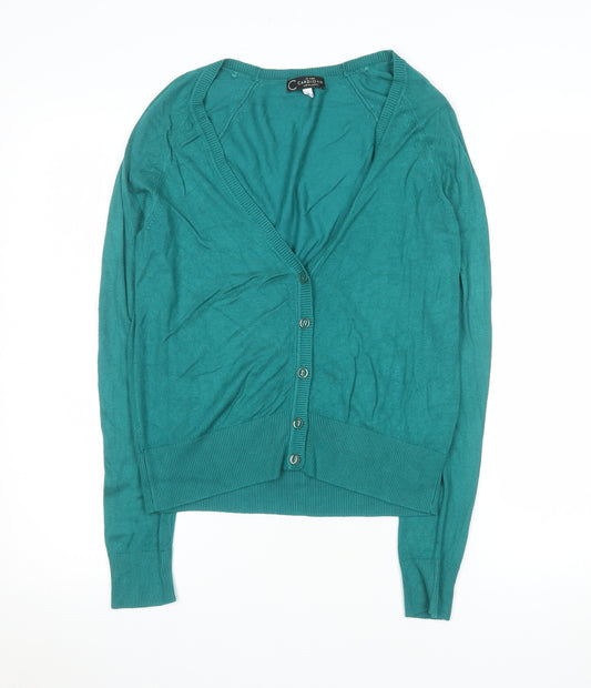 New Look Women's Green V-Neck Long Sleeve Cardigan Size 12