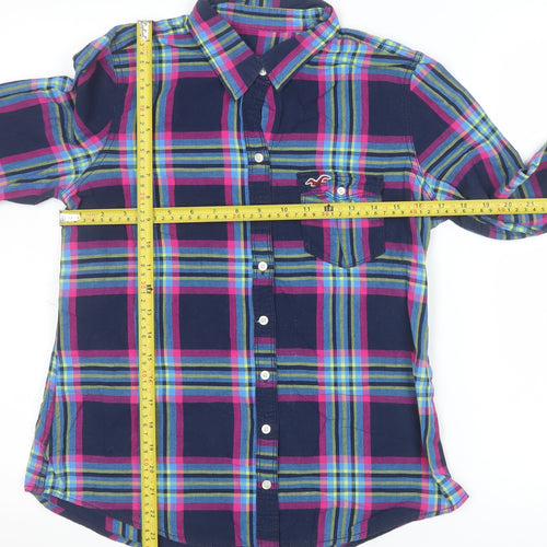 Hollister Men's Multicoloured Plaid Button-Up Long Sleeve Shirt M