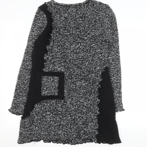 Roman Women’s Black Knit Ruffle Sweater Dress Size 10