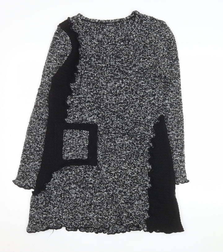 Roman Women’s Black Knit Ruffle Sweater Dress Size 10