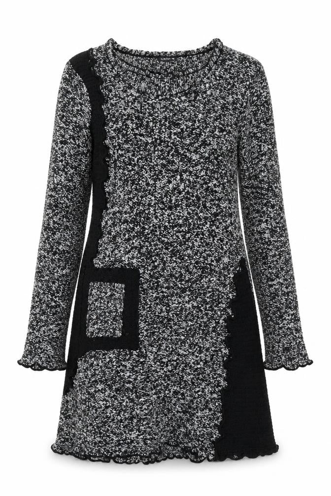Roman Women’s Black Knit Ruffle Sweater Dress Size 10